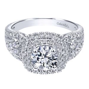 Gabriel 14 Karat Contemporary Engagement Ring ER10268W44JJ