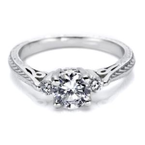 Tacori 18 Karat Hand Engraved Engagement Ring HT2207