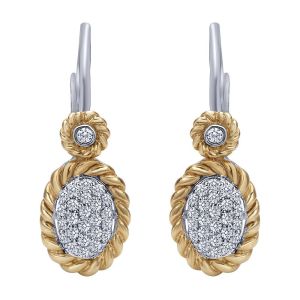 Gabriel Fashion 14 Karat Two-Tone Hampton Diamond Drop Earrings EG10104M45JJ
