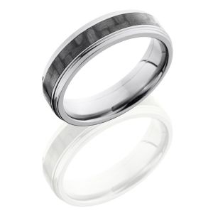 Lashbrook C6FGE13-CF Polish Titanium Carbon Fiber Wedding Ring or Band