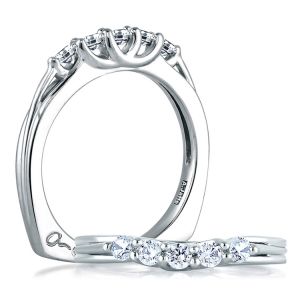 A.JAFFE Signature Platinum Diamond Wedding Ring MRS225 / 35
