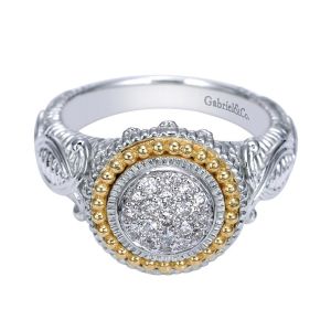 Gabriel Fashion Silver / 18 Karat Two-Tone Roman Ladies' Ring LR6442MY5JJ