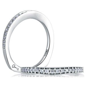 A.JAFFE Art Deco Collection Signature Platinum Diamond Wedding Ring MRS441 / 19