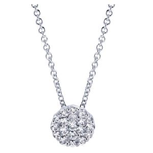 Gabriel Fashion 14 Karat Clustered Diamonds Necklace NK3260W44JJ