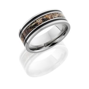 Lashbrook 8F1321A/DUCKBLIND POLISH Titanium Wedding Ring or Band