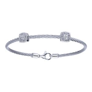 Gabriel Fashion Silver Two-Tone Hampton Stainless Steel Bangle Bracelet BG2845MX5JJ