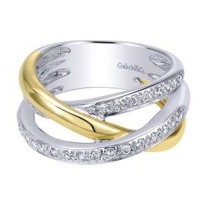 Gabriel Fashion 14 Karat Two-Tone Modern Ladies' Ring LR4196M44JJ