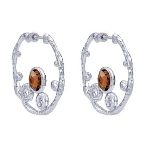 Gabriel Fashion Silver Hoops Hoop Earrings EG12020SVJMC