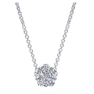 Gabriel Fashion 14 Karat Clustered Diamonds Necklace NK4580W44JJ