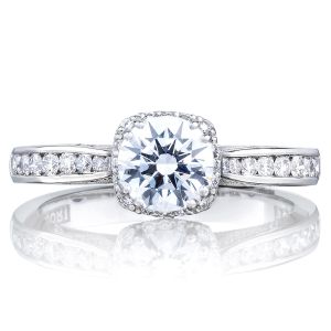 2646-25RDC6 Platinum Tacori Dantela Engagement Ring
