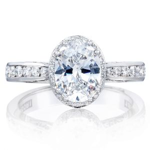 2646-3OV85X65 Platinum Tacori Dantela Engagement Ring