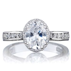 2646-3OV8X6 Platinum Tacori Dantela Engagement Ring