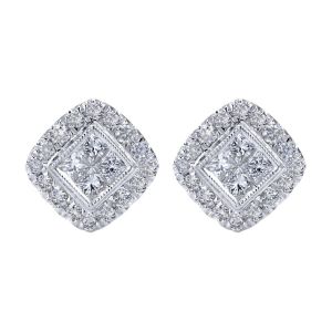 Gabriel Fashion 14 Karat Clustered Diamonds Stud Earrings EG12280W45JJ