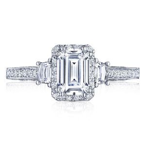 2662EC7X5 Platinum Tacori Dantela Engagement Ring