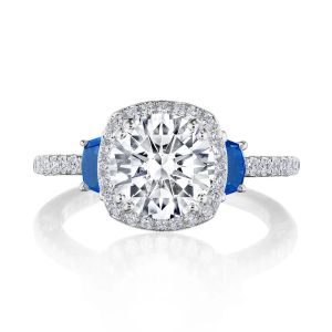 269217CU8BS Platinum Tacori Dantela 3 Stone Engagement Ring