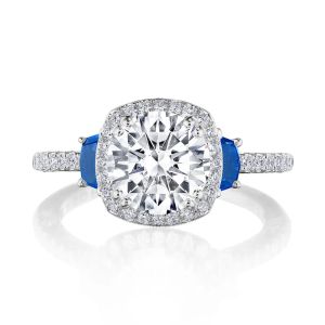 Tacori 269217CU8BSW 18 Karat Dantela 3 Stone Engagement Ring