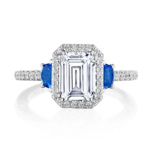 Tacori 269217EC8X6BSW 18 Karat Dantela 3 Stone Engagement Ring