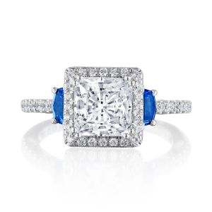 269217PR7BS Platinum Tacori Dantela3 Stone Engagement Ring