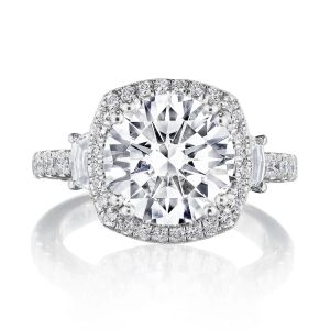 Tacori 269322CU10W 18 Karat Dantela 3 Stone Engagement Ring