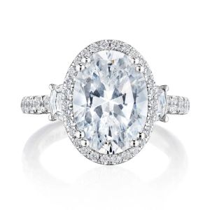 269322OV125X9 Platinum Tacori Dantela 3 Stone Engagement Ring