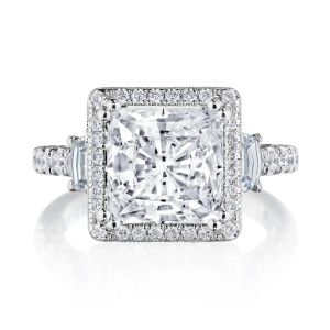 Tacori 269322PR9W 18 Karat Dantela 3 Stone Engagement Ring