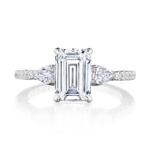 269417EC85X6 Platinum Tacori Dantela 3 Stone Engagement Ring