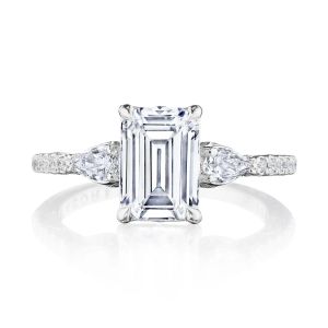 Tacori 269417EC85X6W 18 Karat Dantela 3 Stone Engagement Ring
