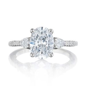 Tacori 269417OV95X7W 18 Karat Dantela3 Stone Engagement Ring