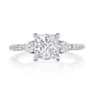 269417PR65 Platinum Tacori Dantela3 Stone Engagement Ring