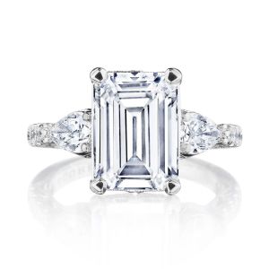 Tacori 269522EC11X8W 18 Karat Dantela 3 Stone Engagement Ring