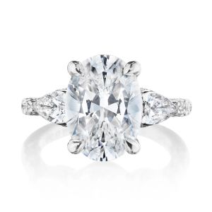 Tacori 269522OV125X9W 18 Karat Dantela3 Stone Engagement Ring
