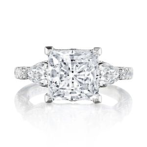 269522PR85 Platinum Tacori Dantela3 Stone Engagement Ring