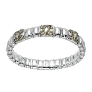 Gabriel Fashion Silver Two-Tone Envy Bangle Bracelet BG3184-65MXJYS