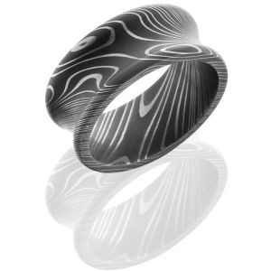 Lashbrook D10CR Acid Damascus Steel Wedding Ring or Band