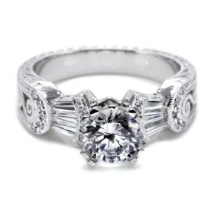 Tacori 18 Karat Hand Engraved Engagement Ring HT2130