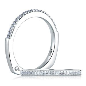 A.JAFFE Metropolitan Collection Platinum Diamond Wedding Ring MRS273 / 13