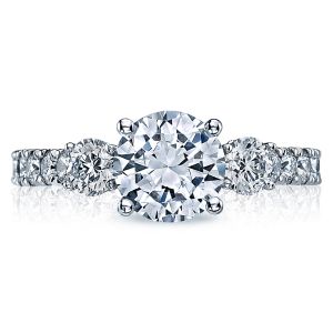 31-25RD75 Platinum Tacori Clean Crescent Engagement Ring