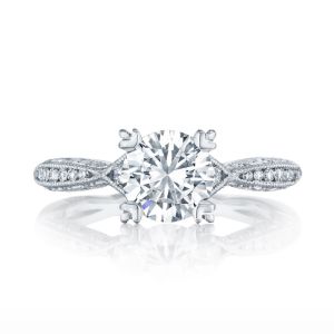 2645RD712 Platinum Tacori Classic Crescent Engagement Ring
