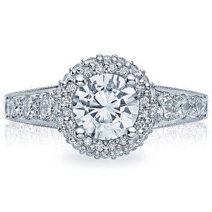 HT2516RD65 Platinum Tacori Blooming Beauties Engagement Ring