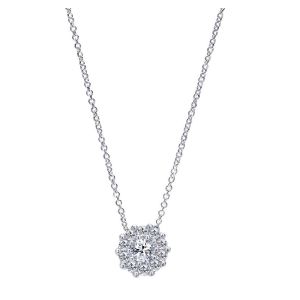 Gabriel Fashion 14 Karat Clustered Diamonds Necklace NK690W44JJ