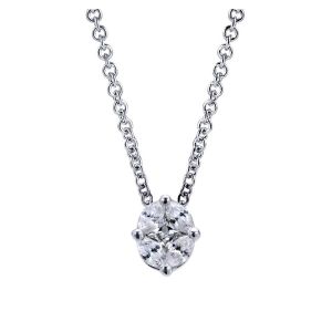 Gabriel Fashion 14 Karat Clustered Diamonds Necklace NK2294W44JJ