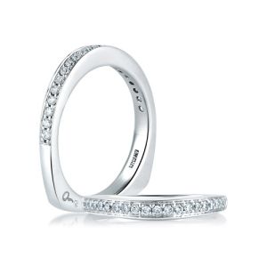 A.JAFFE Art Deco Collection Signature 18 Karat Diamond Wedding Ring MRS017 / 26