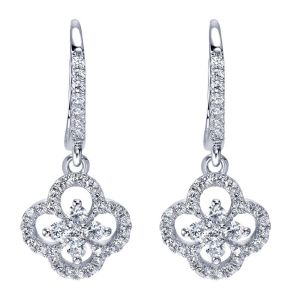 Gabriel Fashion 14 Karat Lusso Diamond Drop Earrings EG11297W45JJ