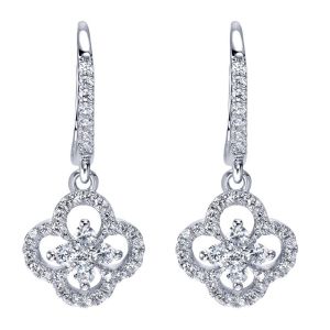 Gabriel Fashion 14 Karat Lusso Diamond Drop Earrings EG11297W45JJ