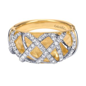 Gabriel Fashion 14 Karat Two-Tone Nature Ladies' Ring LR6170M45JJ