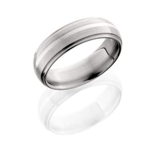 Lashbrook 7DGE11/SS SATIN-POLISH Titanium Wedding Ring or Band