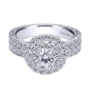 Gabriel 14 Karat Victorian Engagement Ring ER99008R0W44JJ