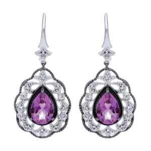 Gabriel Fashion Silver Art Nouveau Drop Earrings EG11983SVJMC