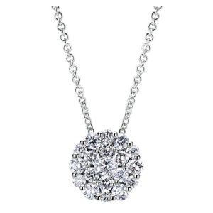 Gabriel Fashion 14 Karat Clustered Diamonds Necklace NK3836W44JJ