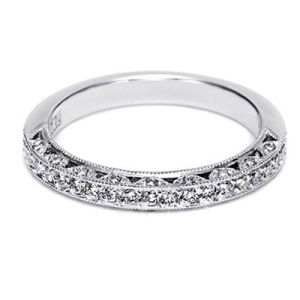 Tacori Platinum Crescent Silhouette Wedding Band HT2259B12